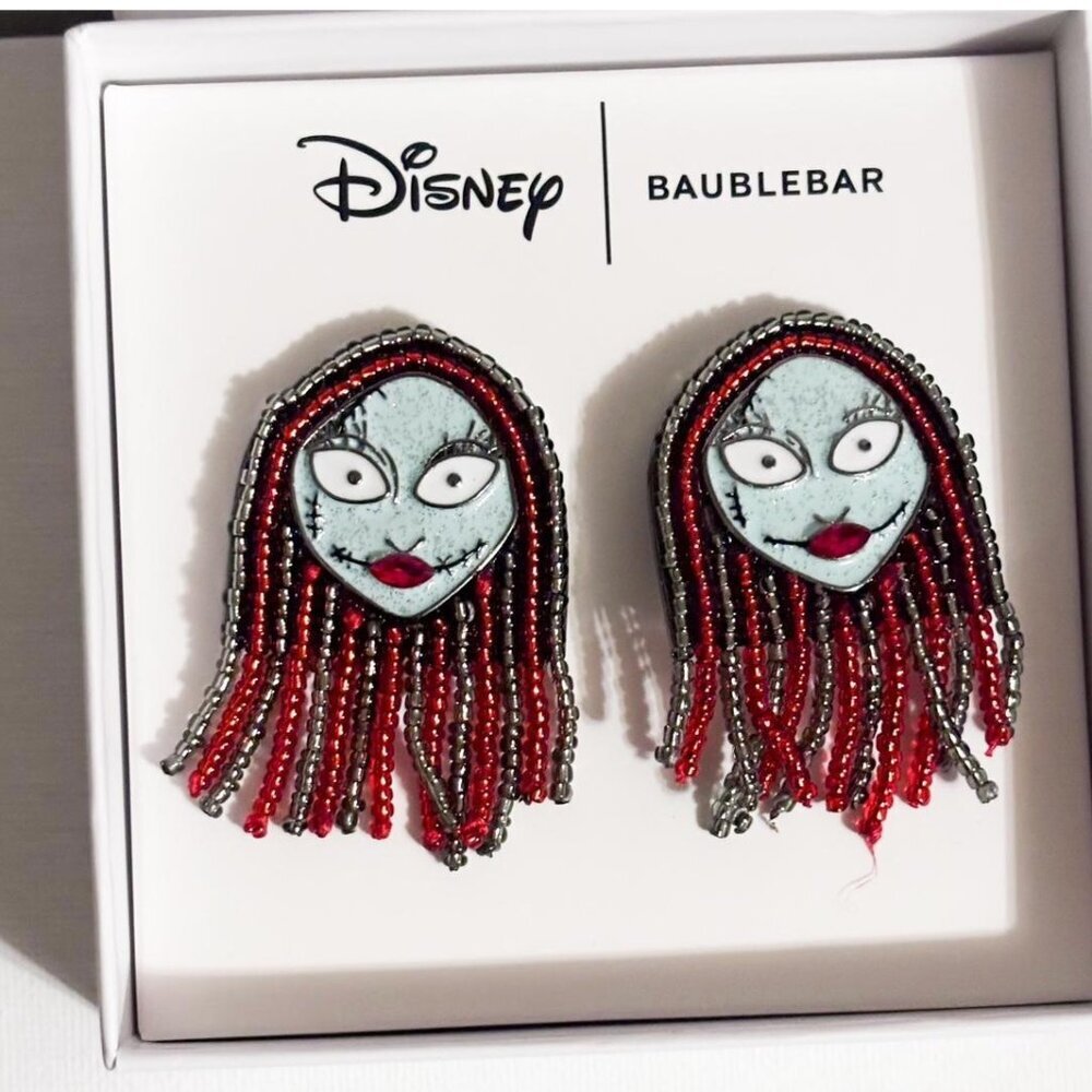 Disney Baublebar Sally Skellington Nightmare Before Christmas Earrings New Box
